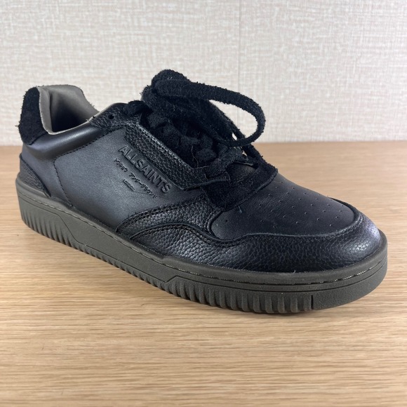 All Saints Other - AllSaints Regan Men's Sneakers US 10 Black Leather Suede Monochrome Streetwear